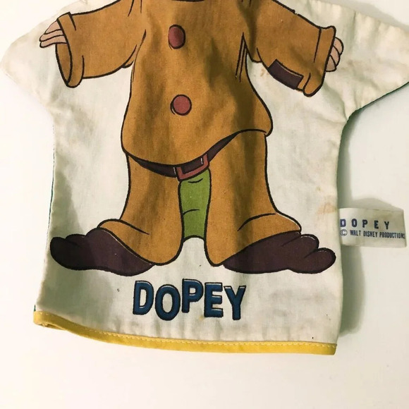 Vintage Walt Disney Productions Dopey Snow White Dwarfs Hand Puppet Japan Flaws - Picture 10 of 16